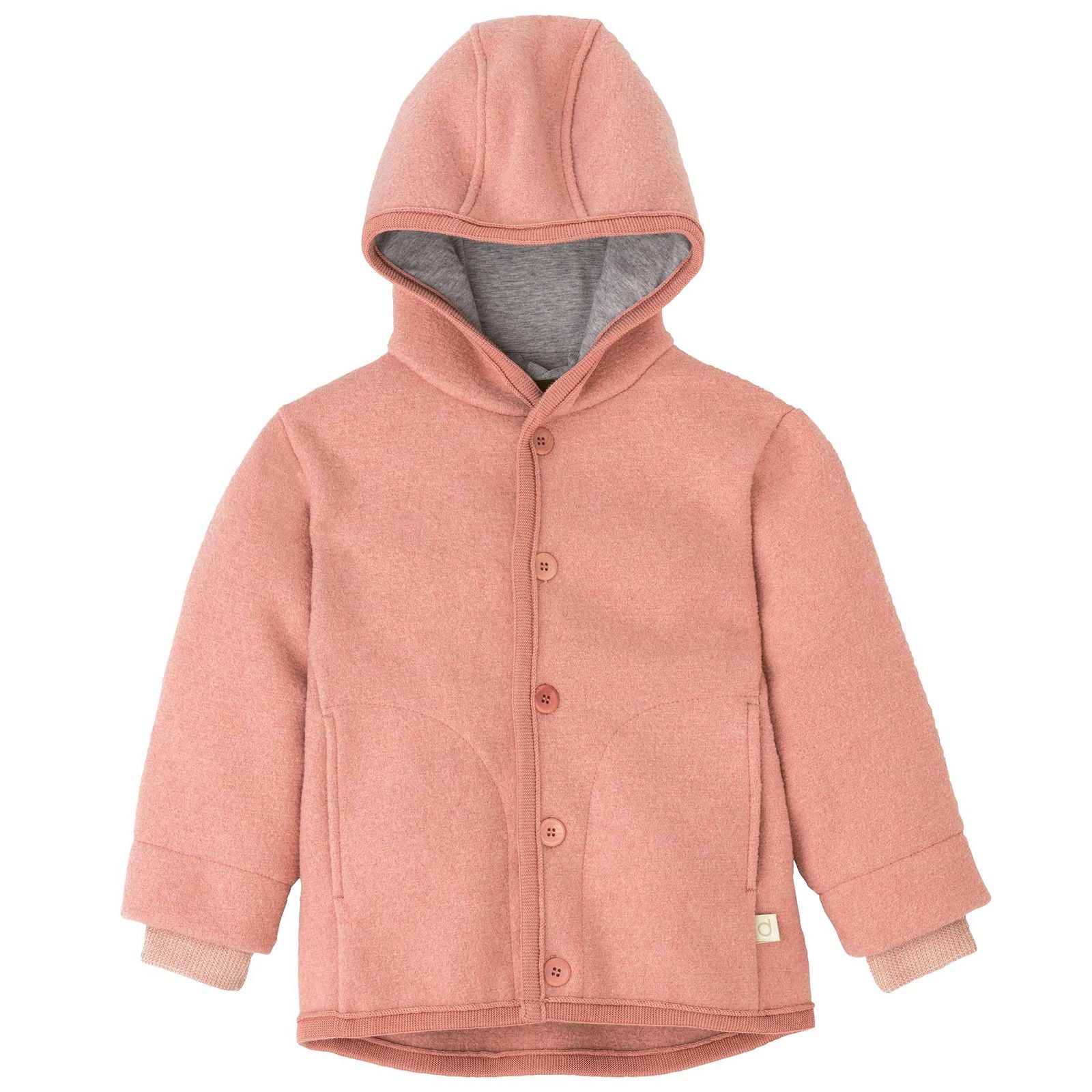 Giacca bimbi in lana cotta bio (6 mesi-10 anni) // soft pink